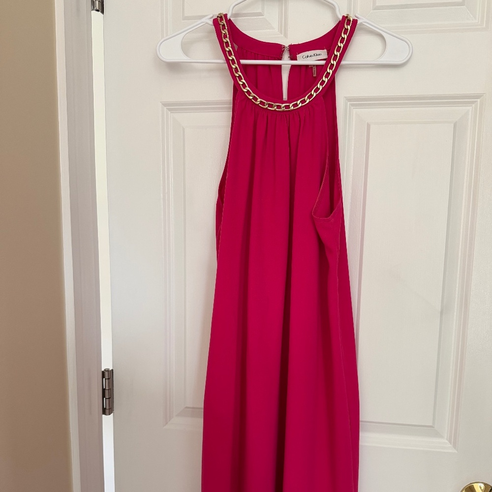 Calvin Klein Chain Halter Shift Mini Dress